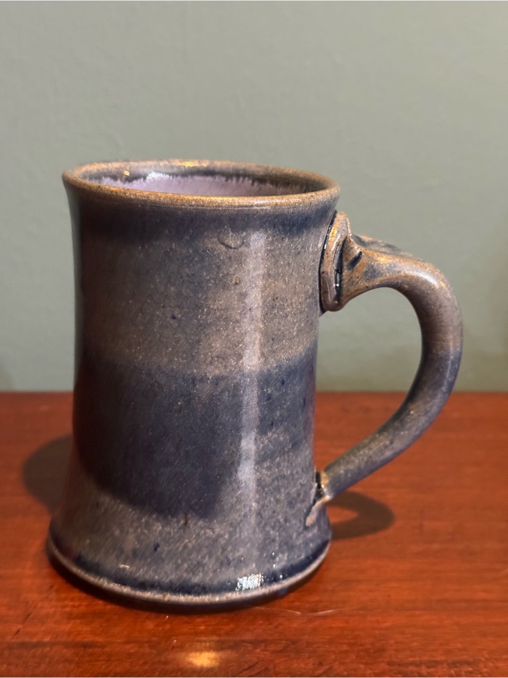 George Roby Studio Pottery Mug Cleveland Ohio Artist Blue 10 Oz